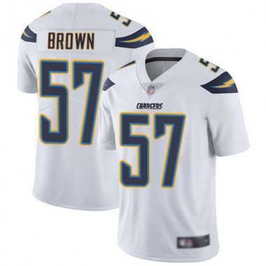 Los Angeles Chargers NFL Football Jatavis Brown White Jersey Men Limited 57 Road Vapor Untouchable